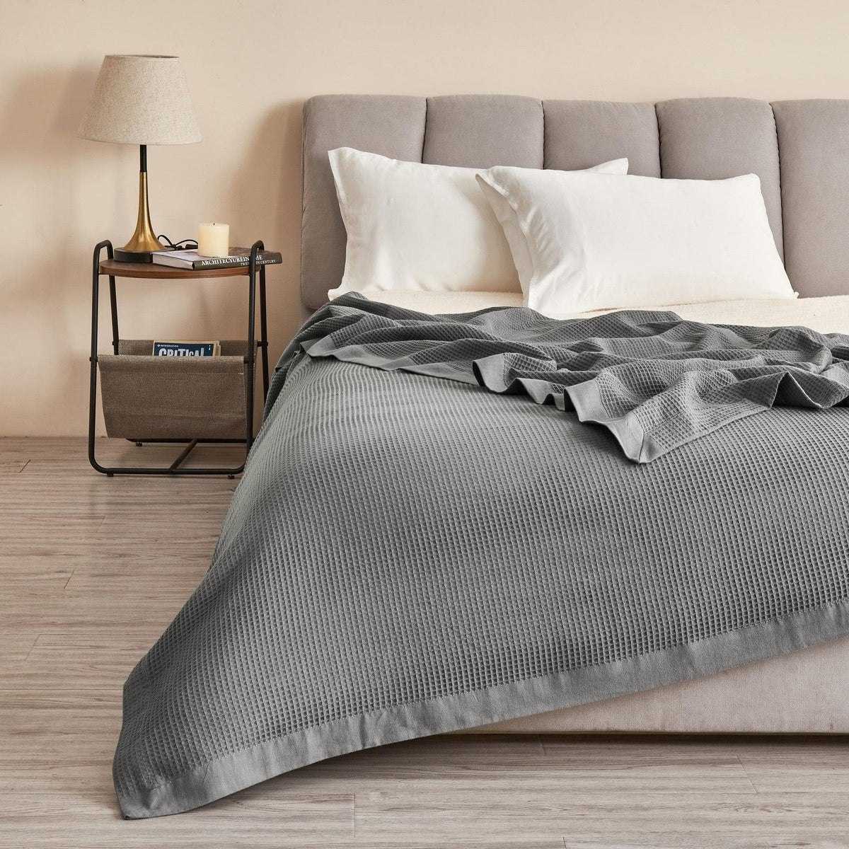 Hazel 100% Cotton Waffle Weave Blanket