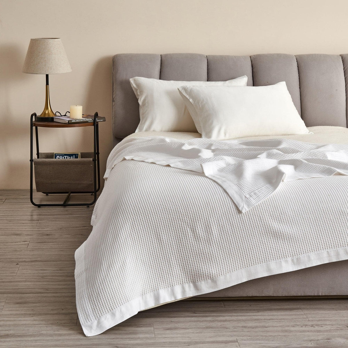 Hazel 100% Cotton Waffle Weave Blanket