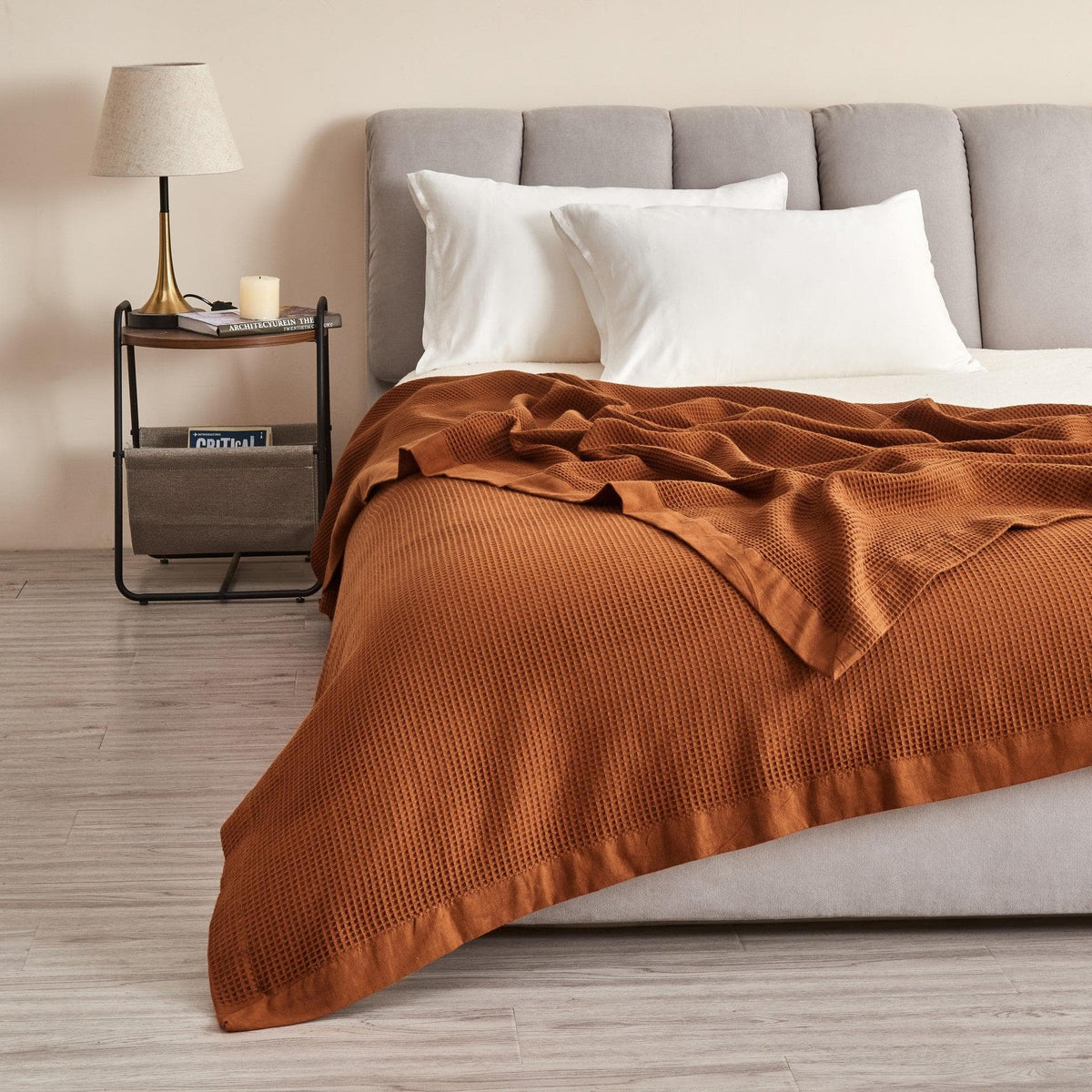 Hazel 100% Cotton Waffle Weave Blanket