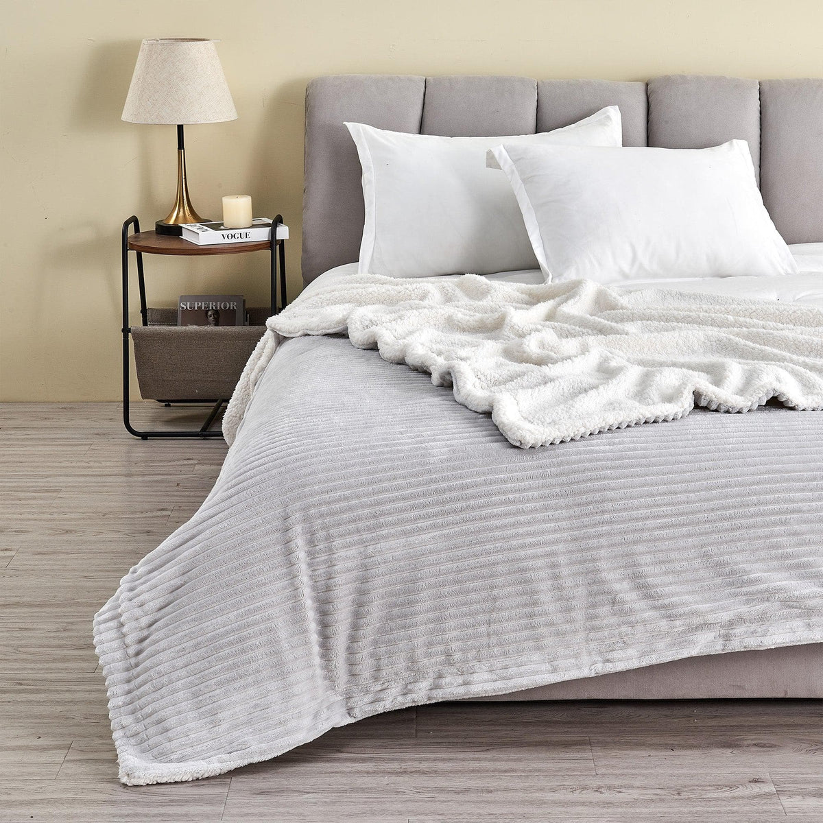 Corduroy Ribbed Sherpa Blanket