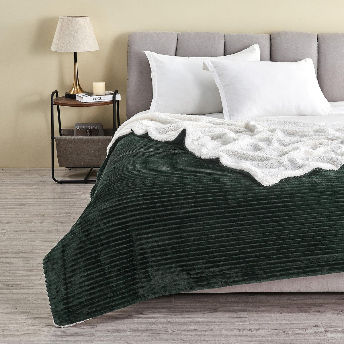 Corduroy Ribbed Sherpa Blanket