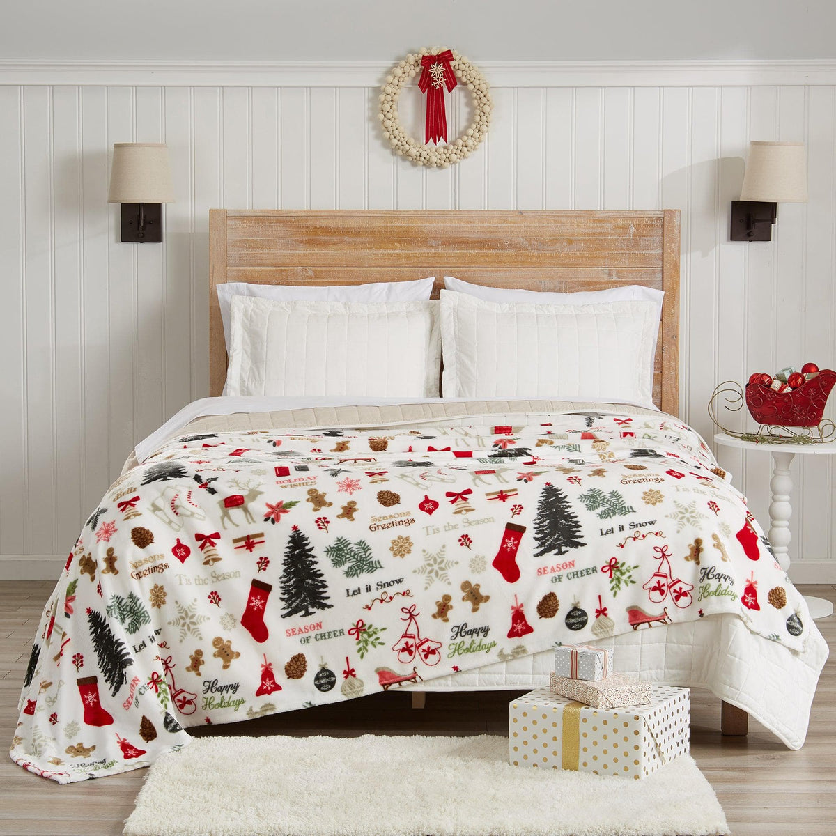 Pearl Holiday Velvet Plush Blanket