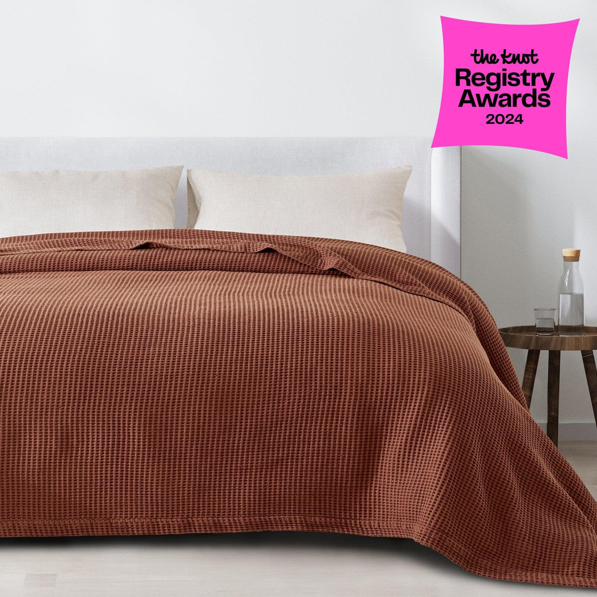 Mikala 100% Cotton Waffle Weave Blanket
