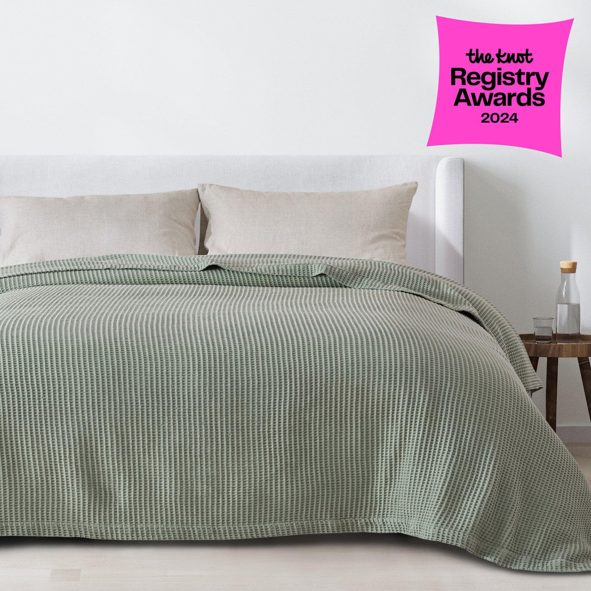 Mikala 100% Cotton Waffle Weave Blanket