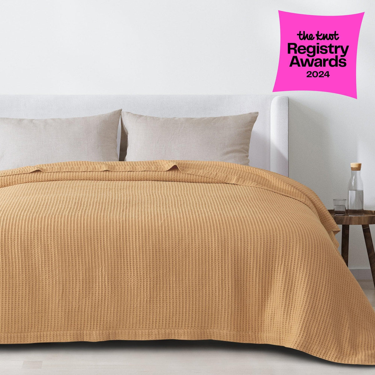 Mikala 100% Cotton Waffle Weave Blanket
