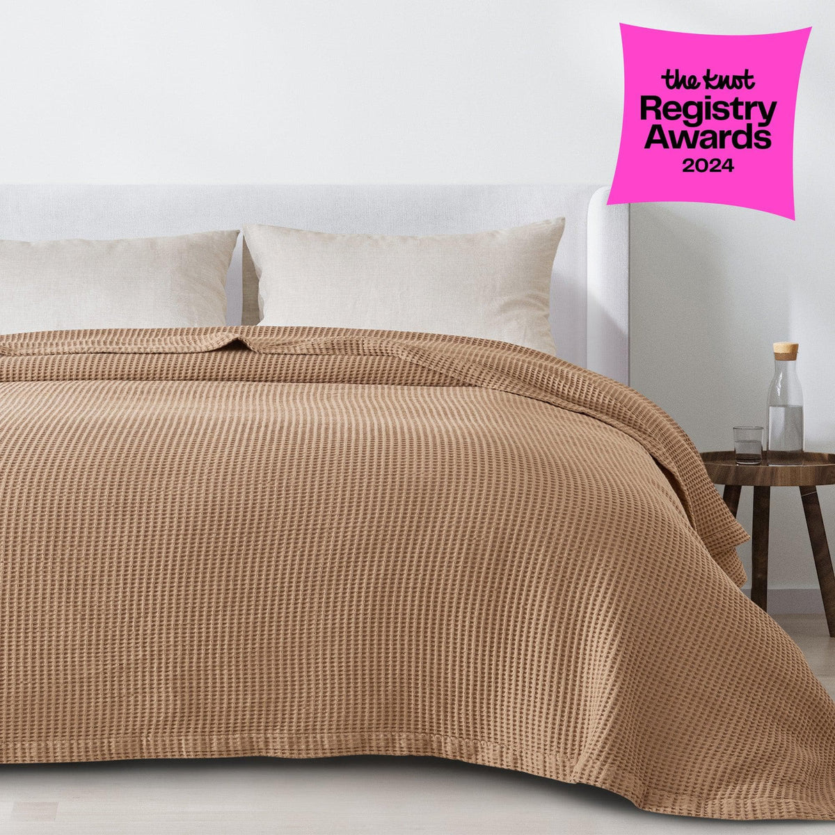 Mikala 100% Cotton Waffle Weave Blanket
