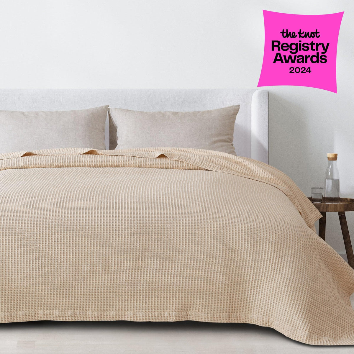 Mikala 100% Cotton Waffle Weave Blanket