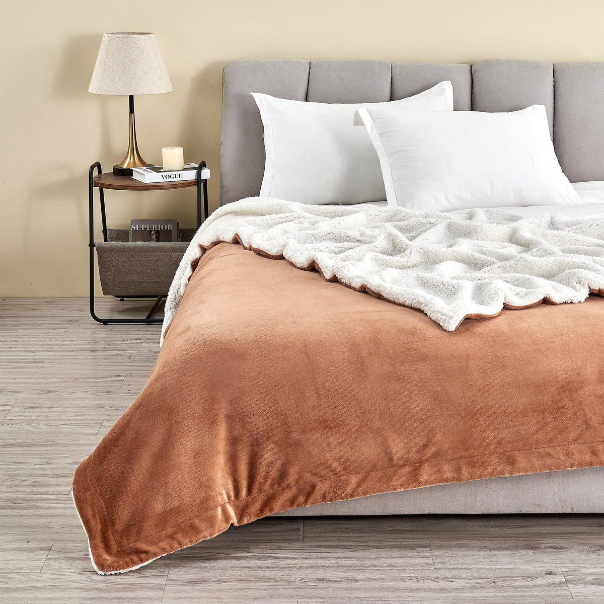 Kinsley Velvet Plush + Sherpa Reversible Blanket