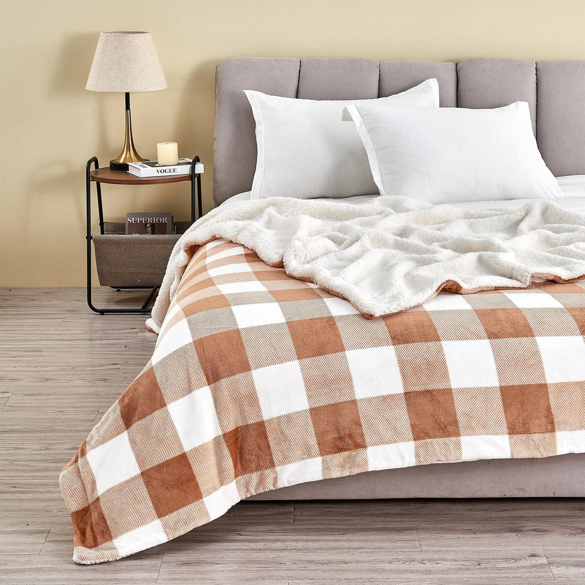 Kinsley Velvet Plush + Sherpa Reversible Blanket