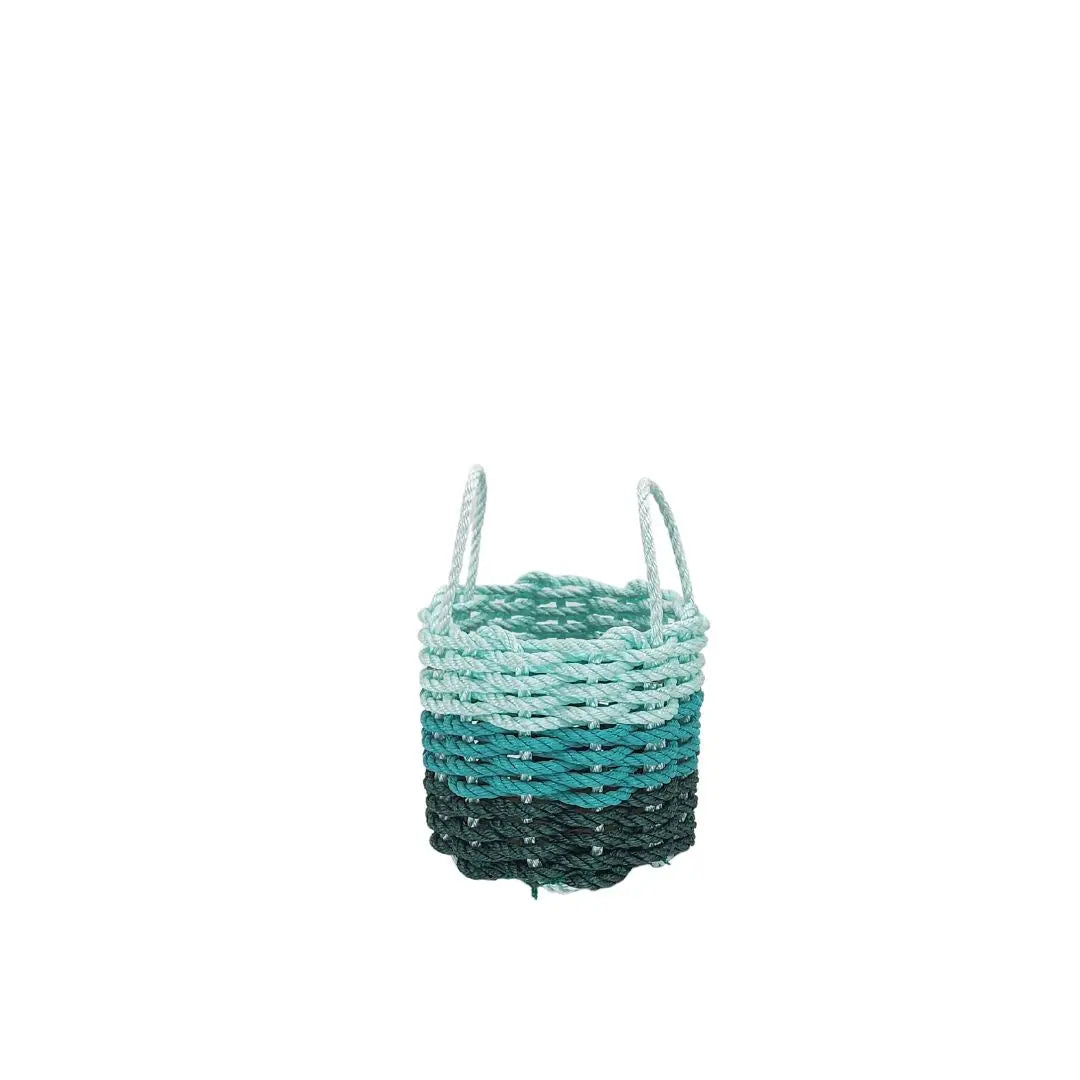 Hunter Green, Teal & Seafoam Ombre Rope Basket