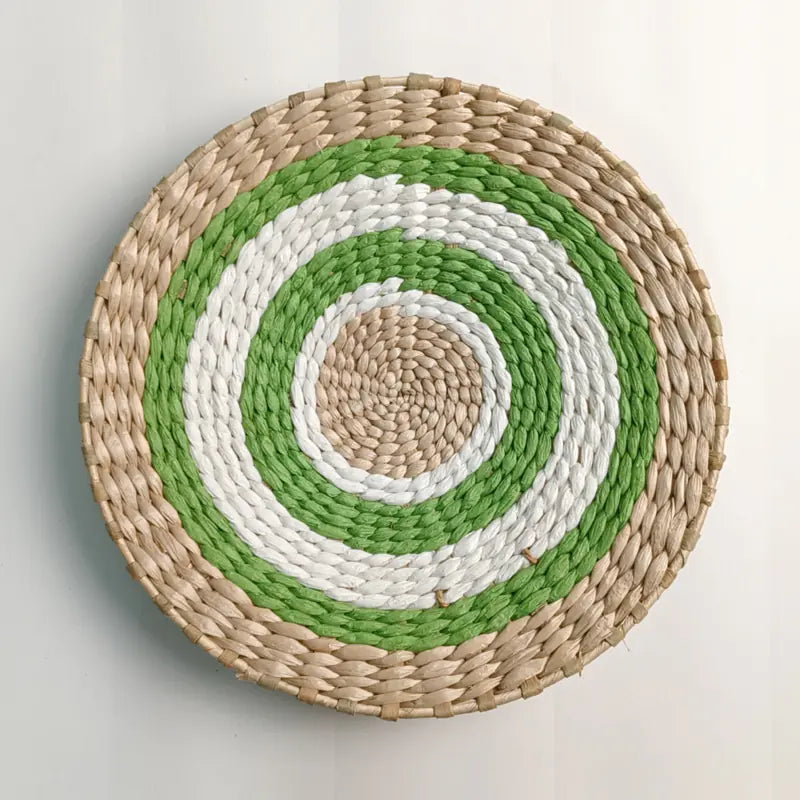 Woven grass wall decor