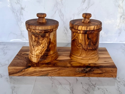 Olive Wood Kitchen Canister Set