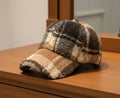 Lamb Wool Classic Plaid Baseball Cap