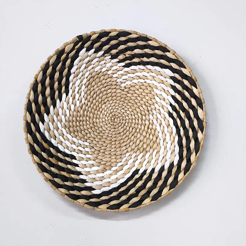 Woven grass wall decor