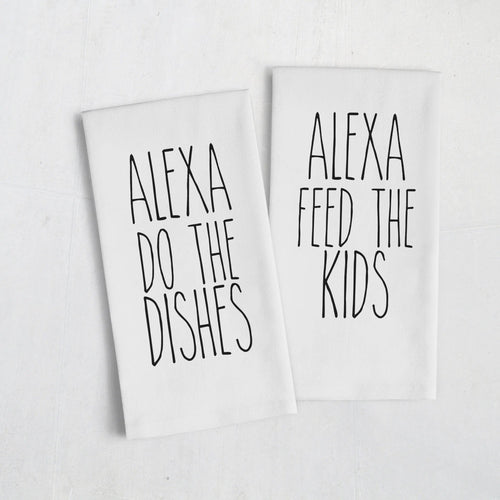 Alexa Do the Dishes cotton flour sack kitchen towel