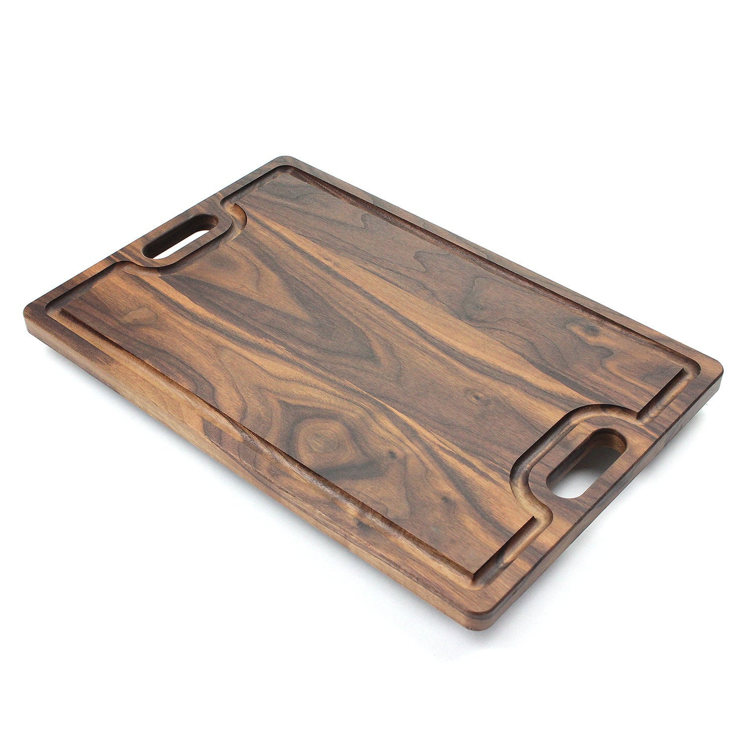 18" × 12" Reversible Wood Cutting Board with Handles – alternate product view