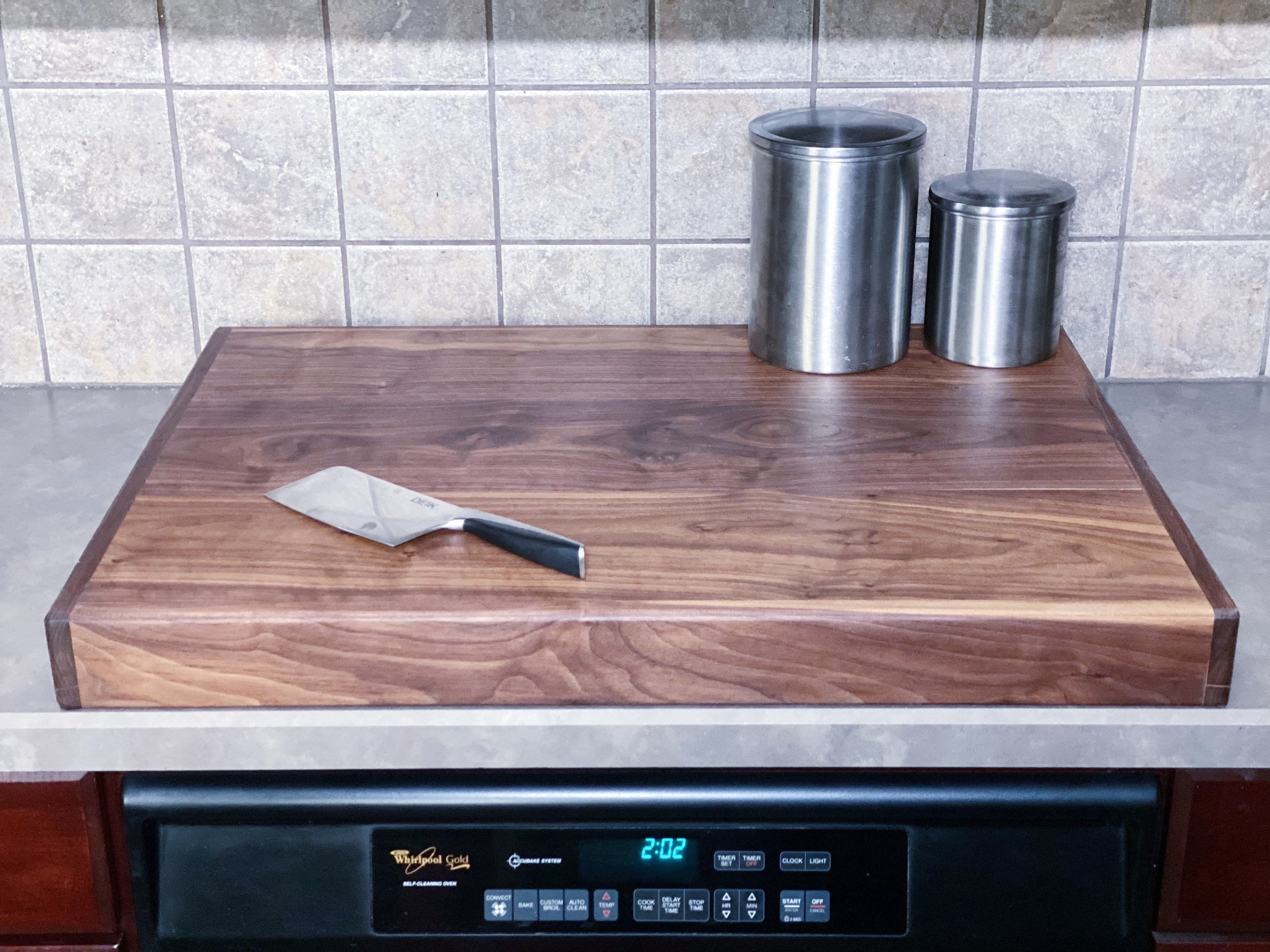 Stove Top Cover and Cutting Board (Black Walnut)