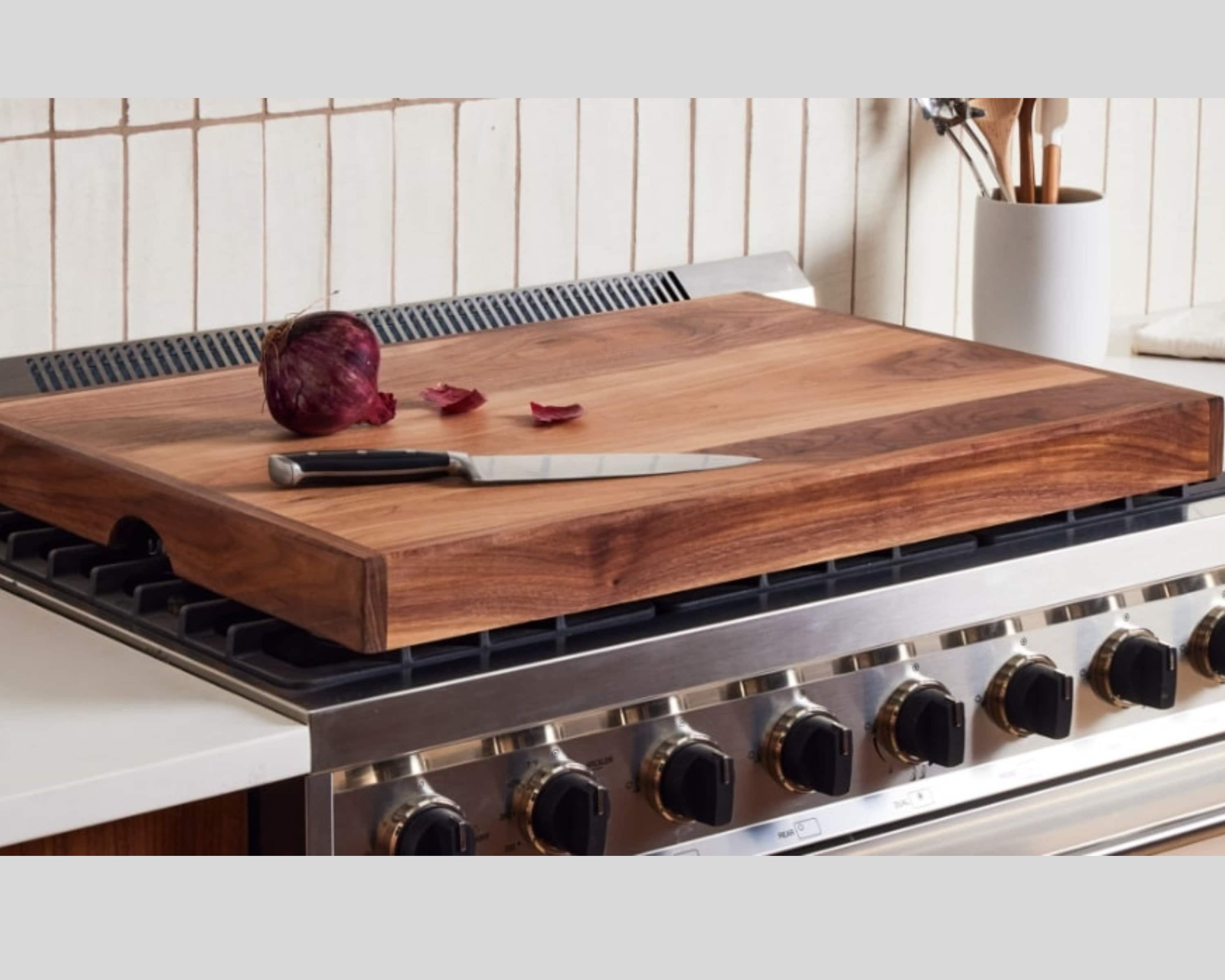 Stove Top Cover and Cutting Board (Black Walnut)