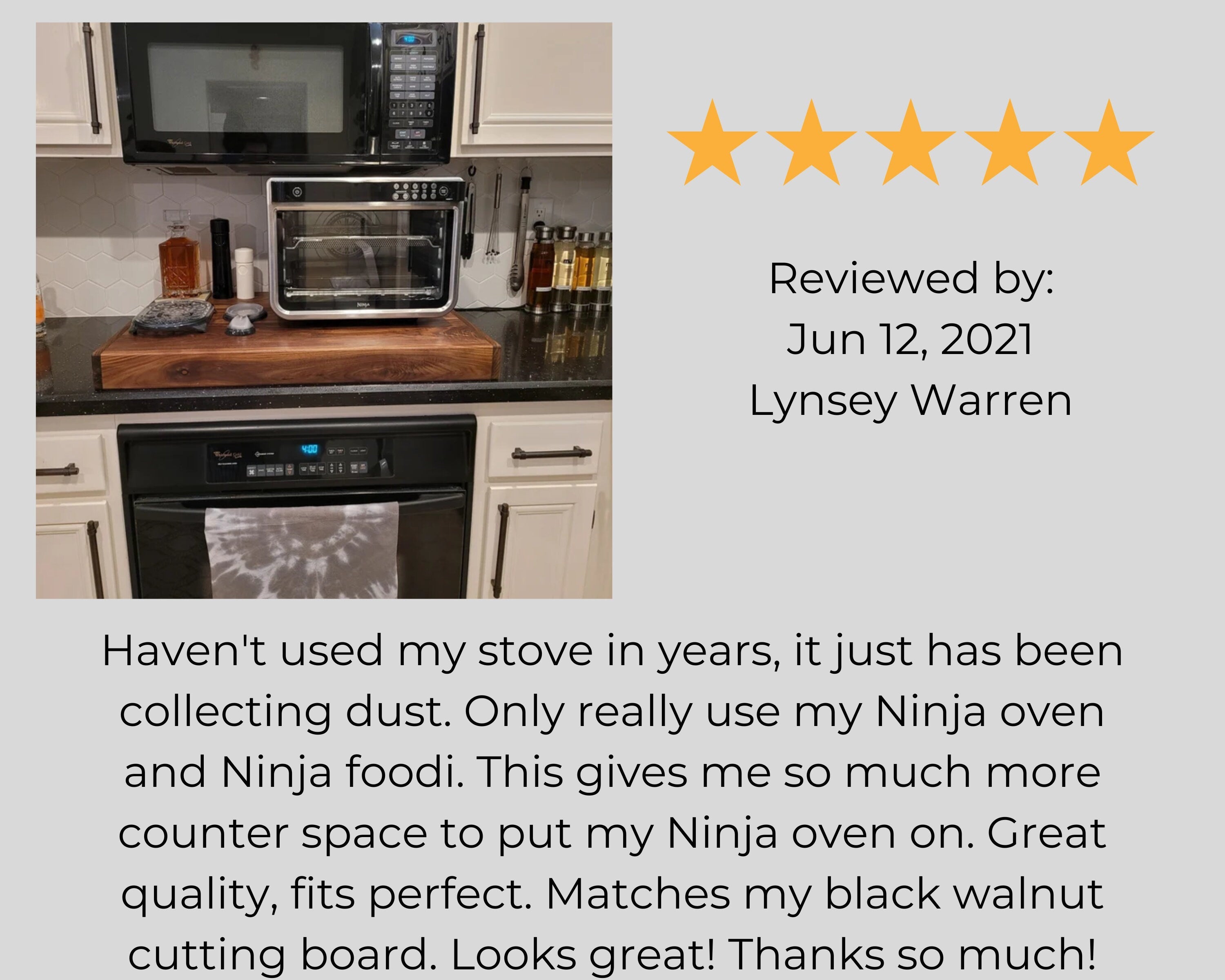 Stove Top Cover and Cutting Board (Black Walnut)