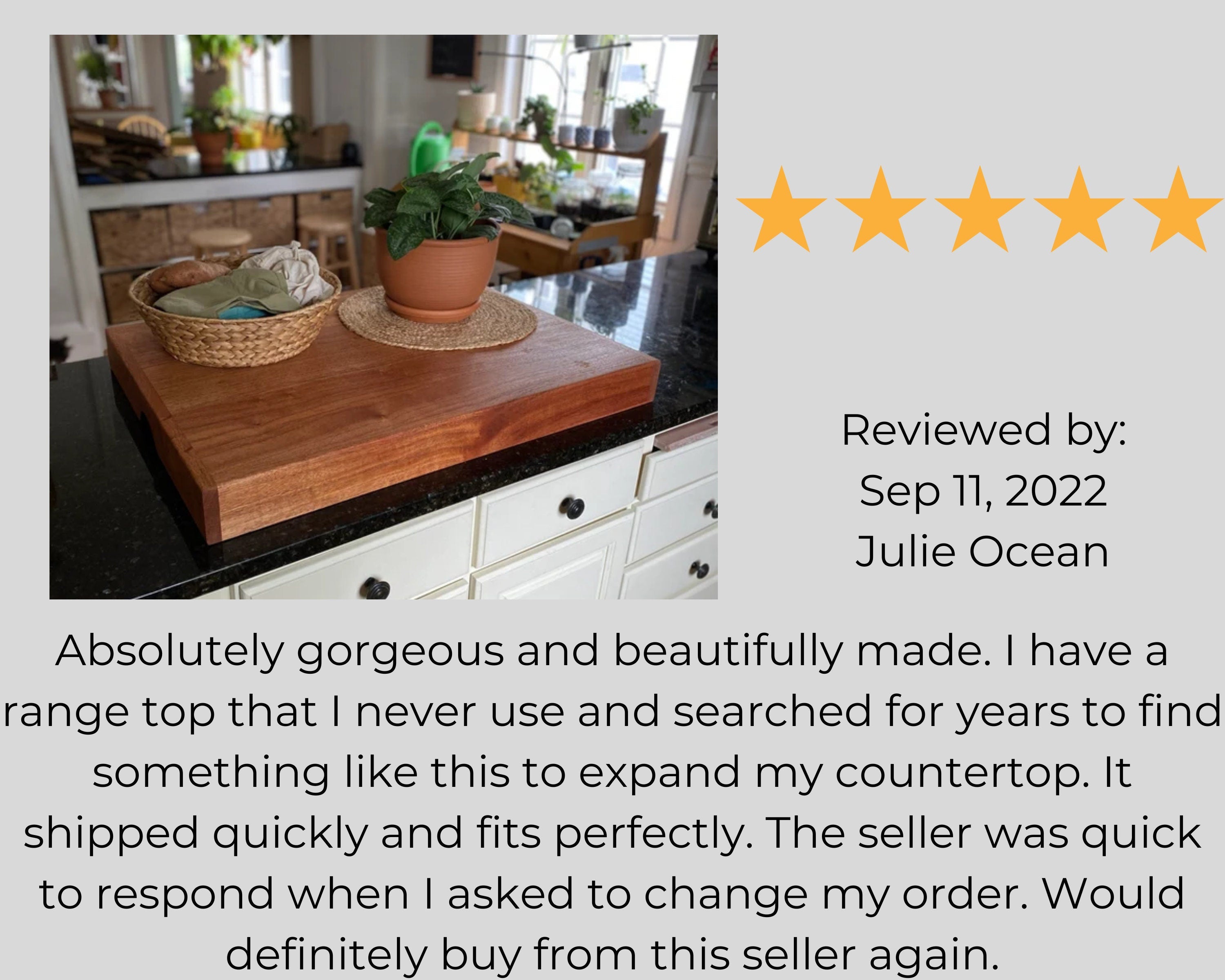 Stove Top Cover and Cutting Board (African Mahogany)