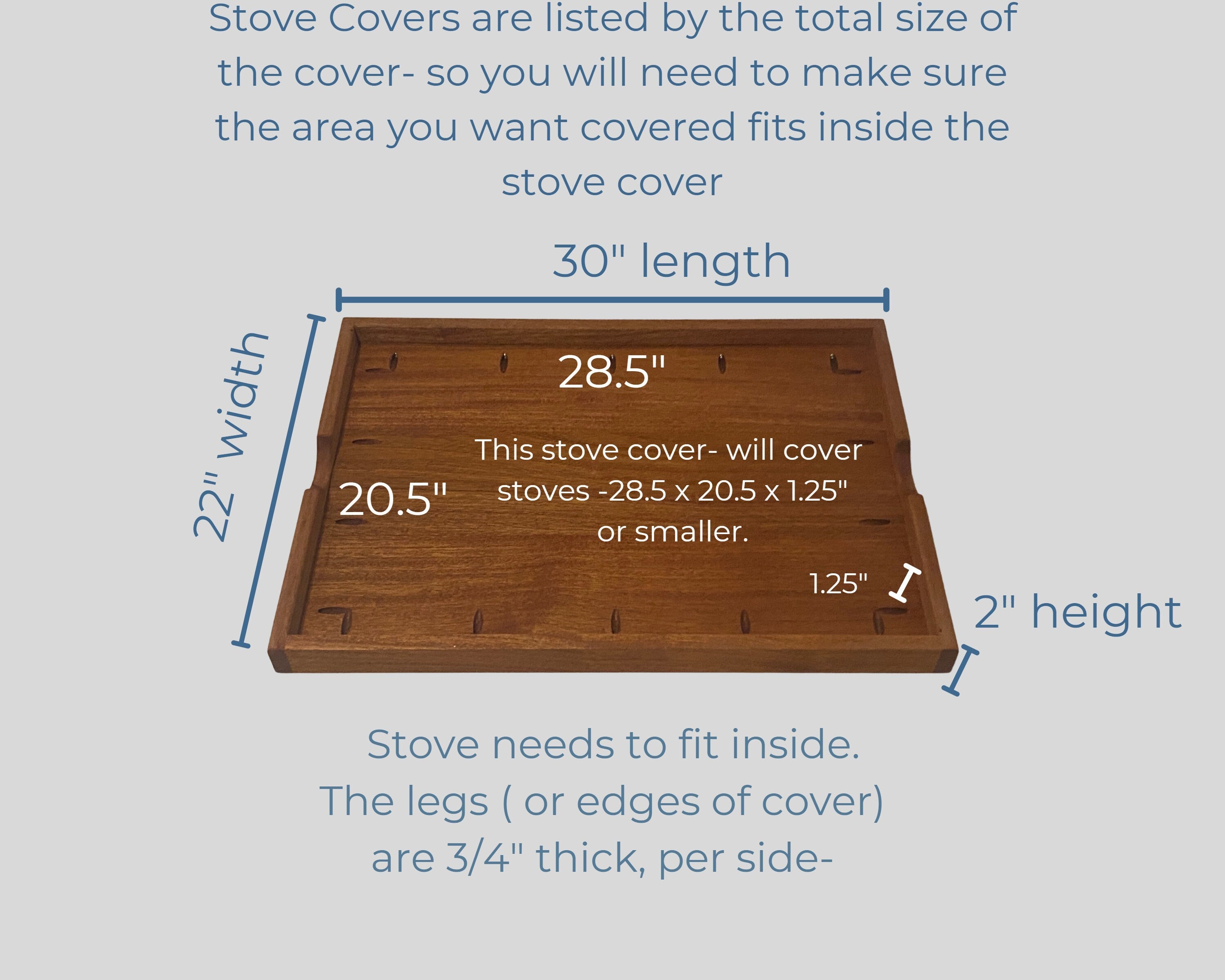 Stove Top Cover and Cutting Board (African Mahogany)