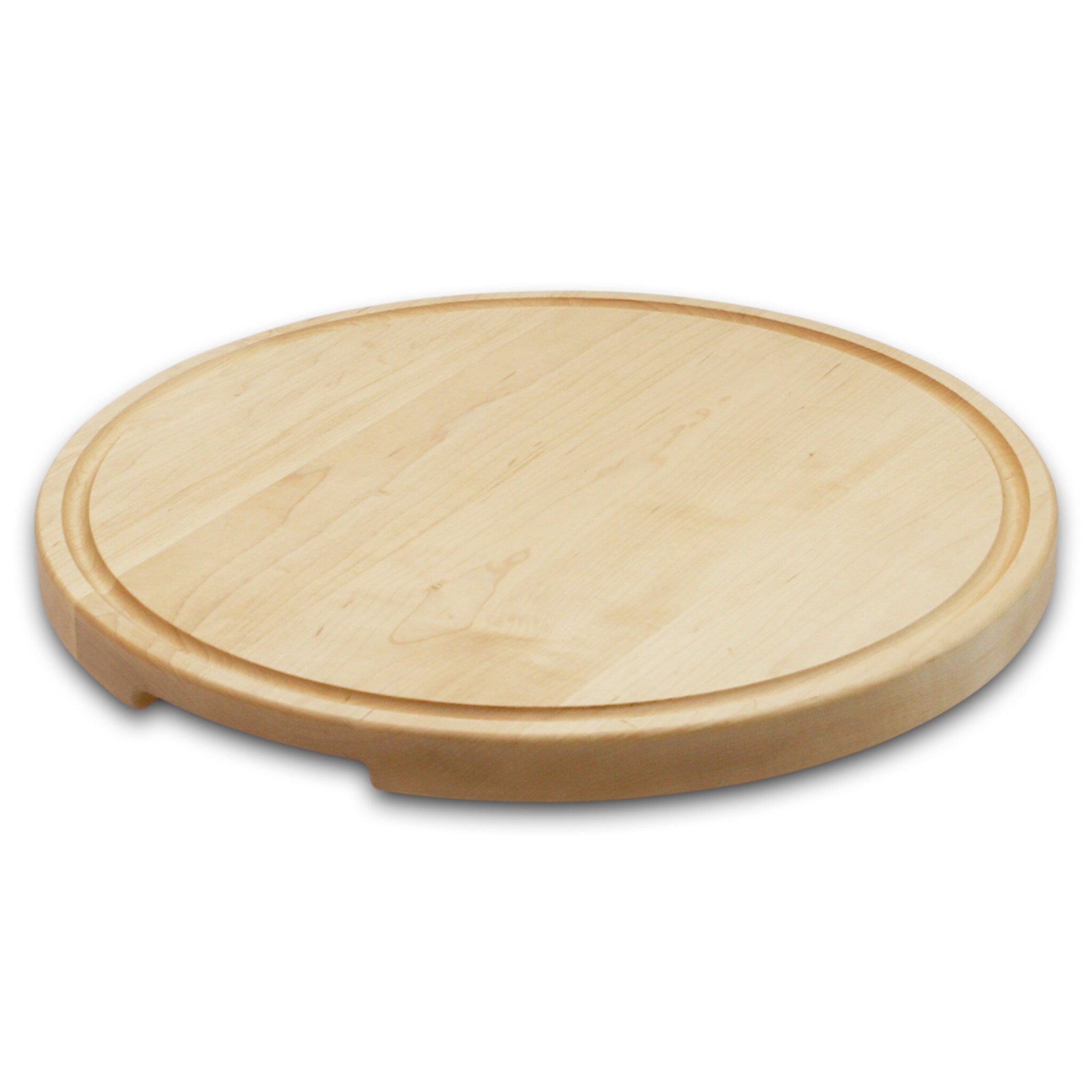 18" Round Wood Cutting Board with Feet & Juice Groove – alternate product view