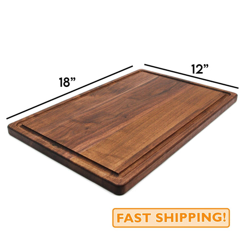 18" × 12" Wood Cutting Board with Juice Groove
