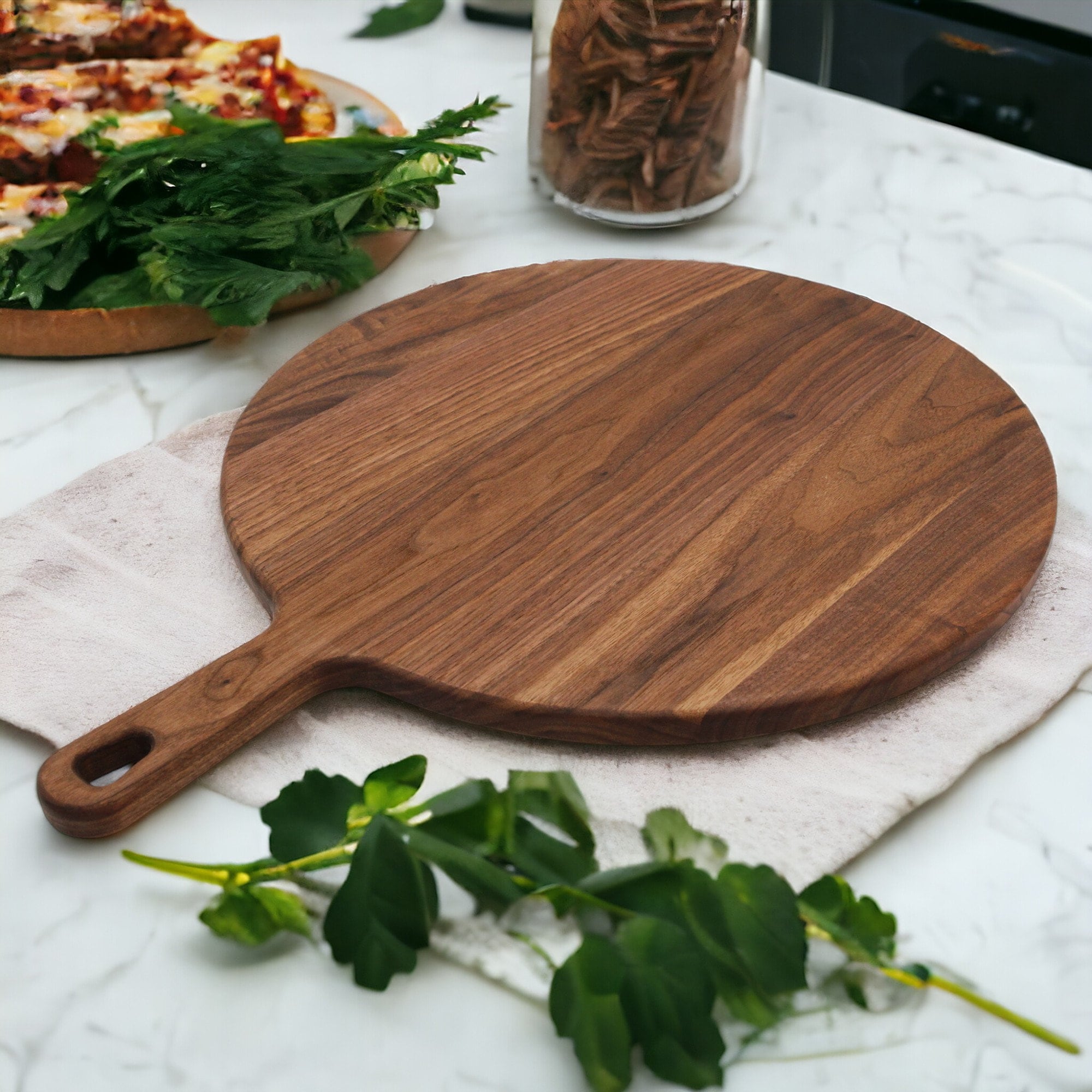 Walnut Paddle Cutting Board with Handle