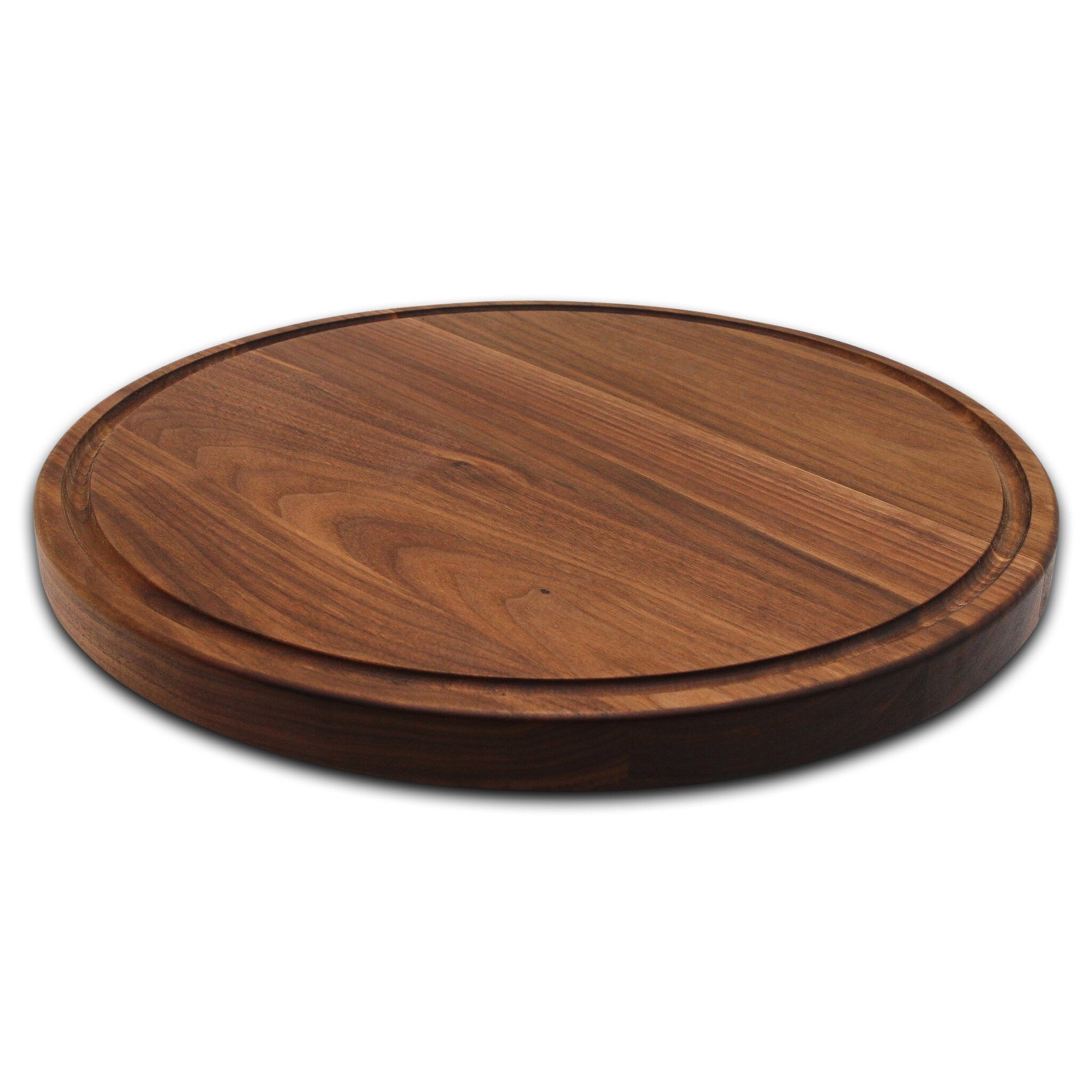 18" Round Wood Cutting Board with Feet & Juice Groove – alternate product view