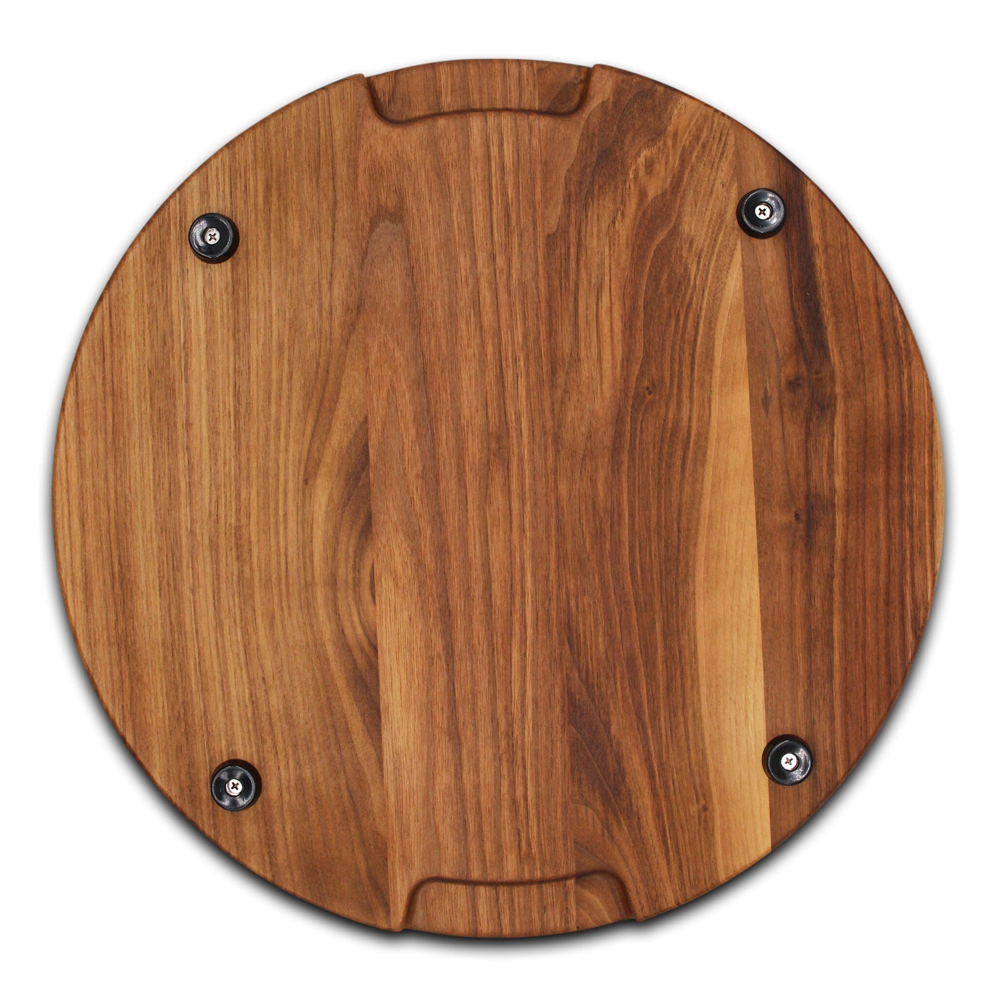 18" Round Wood Cutting Board with Feet & Juice Groove – alternate product view