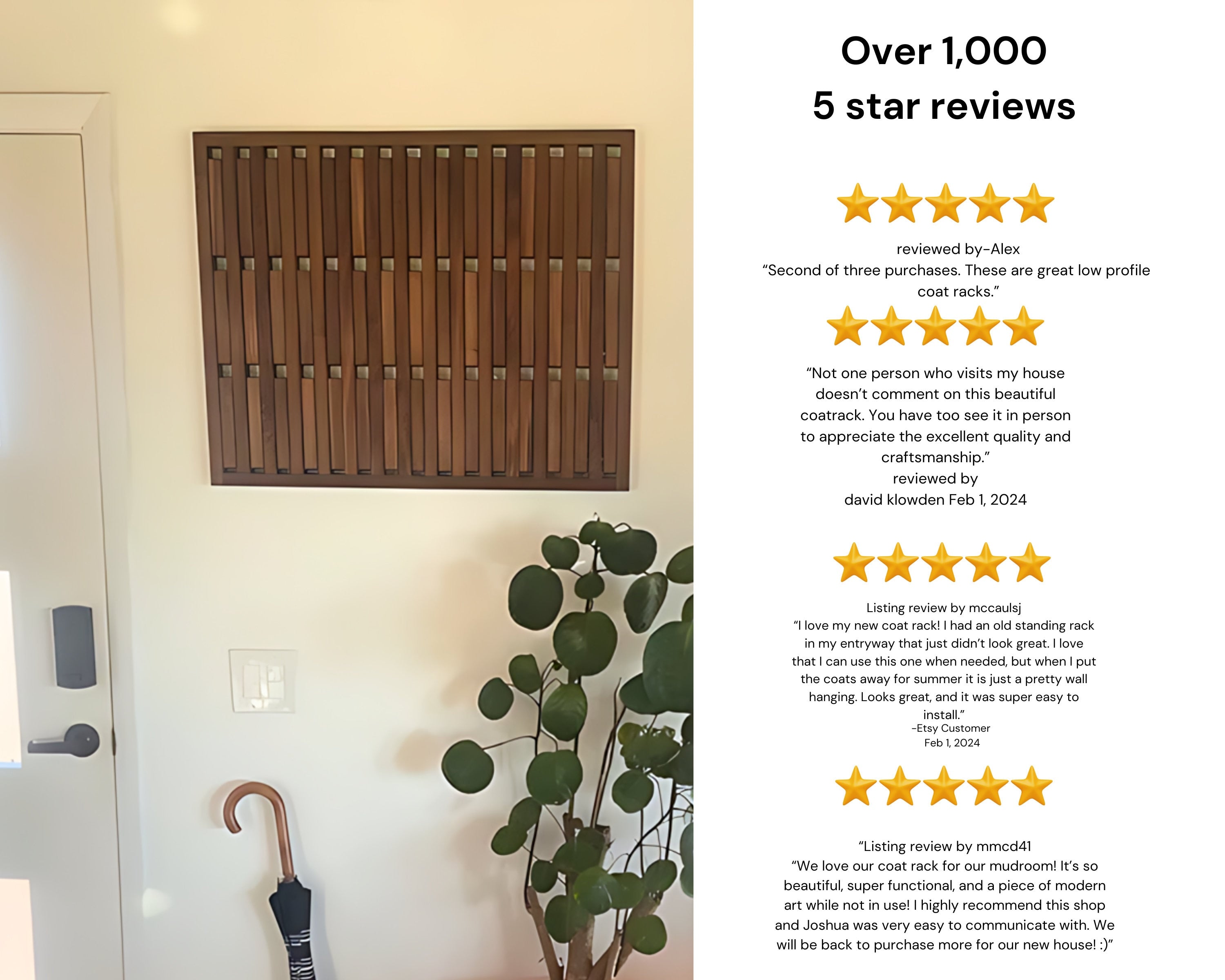 Magnetic Coat Rack with Flip-Down Hooks | Entryway Organizer