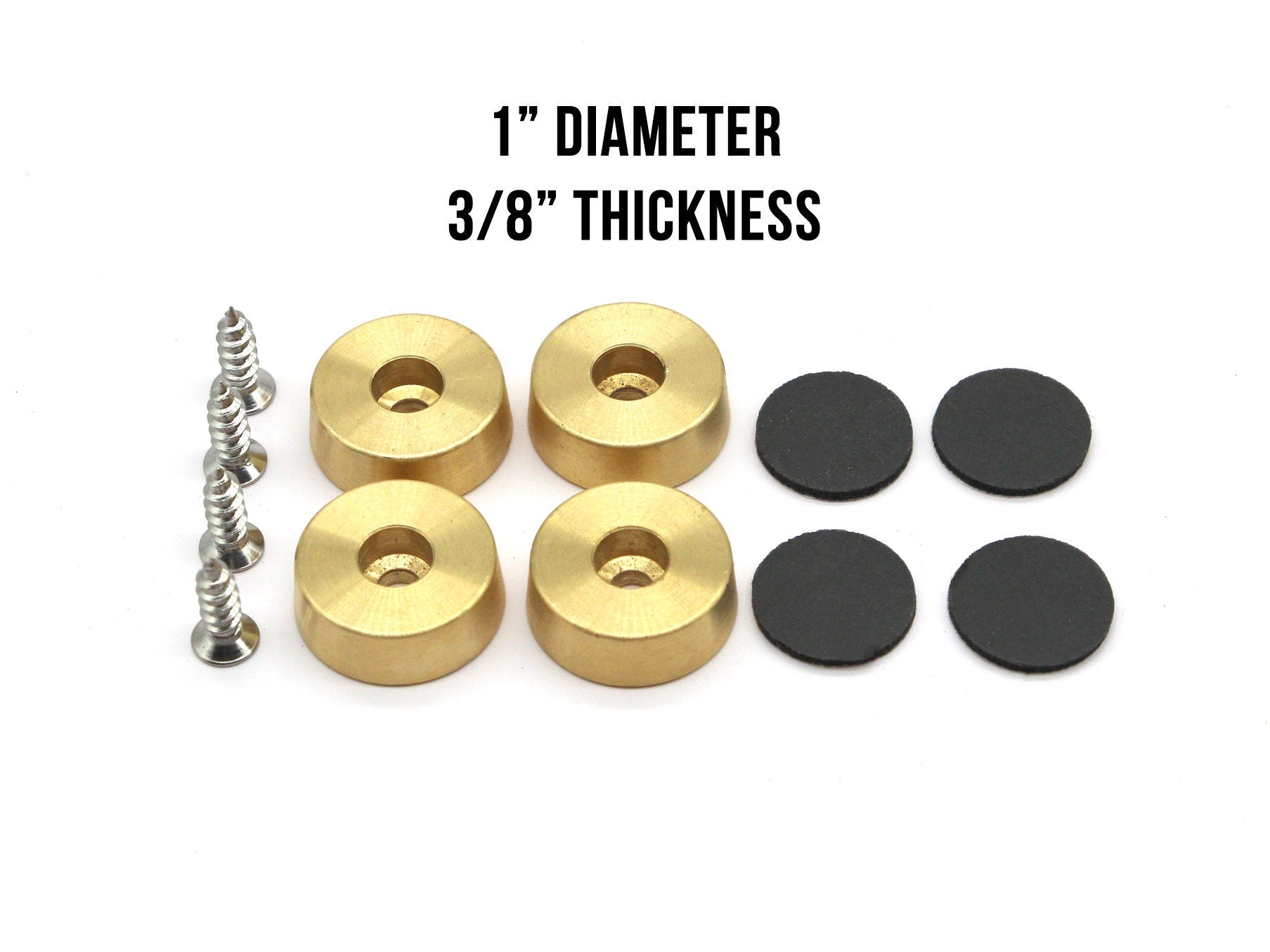 Brass Cutting Board Feet with Non-Slip Pads — Set of 4 – alternate product view