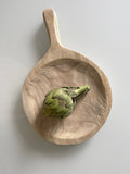 Round Paulownia wood paddle serving board