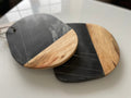 Black marble and wood cheese board