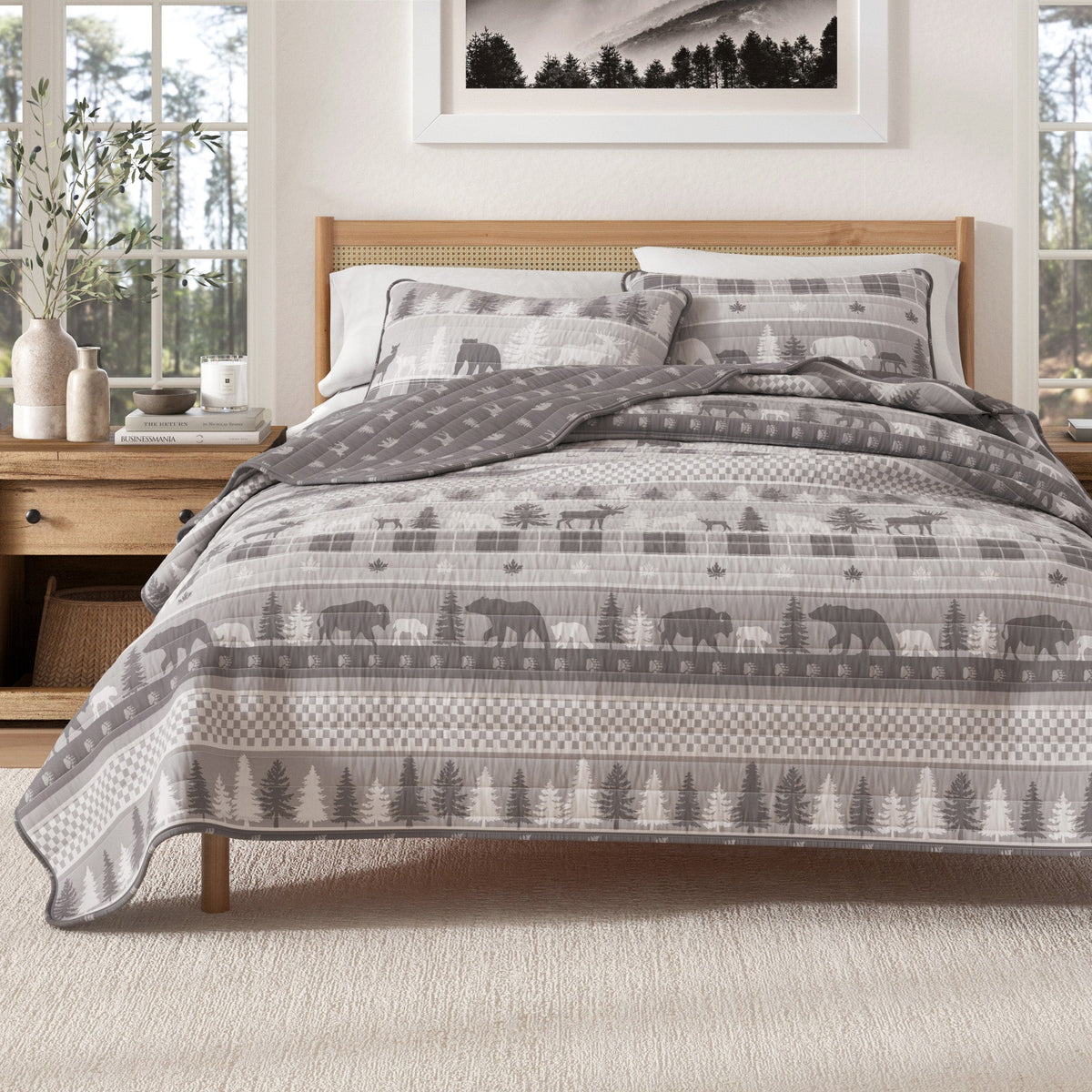 Matthew Reversible Rustic Landscape Quilt Set