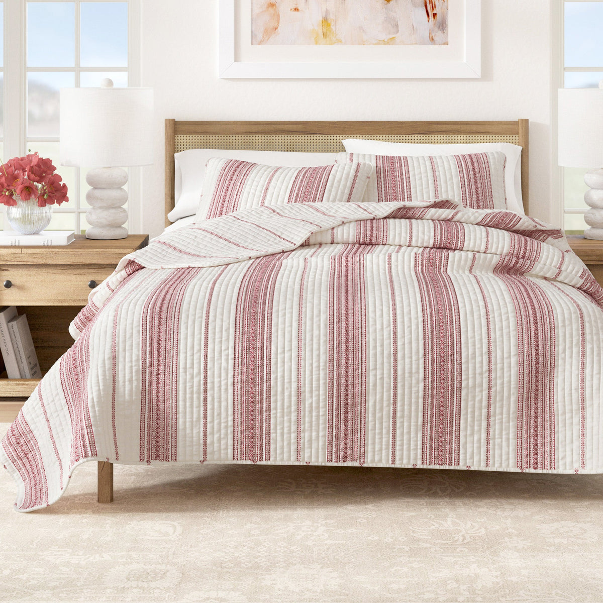 Wesley Reversible Stripe Quilt Set
