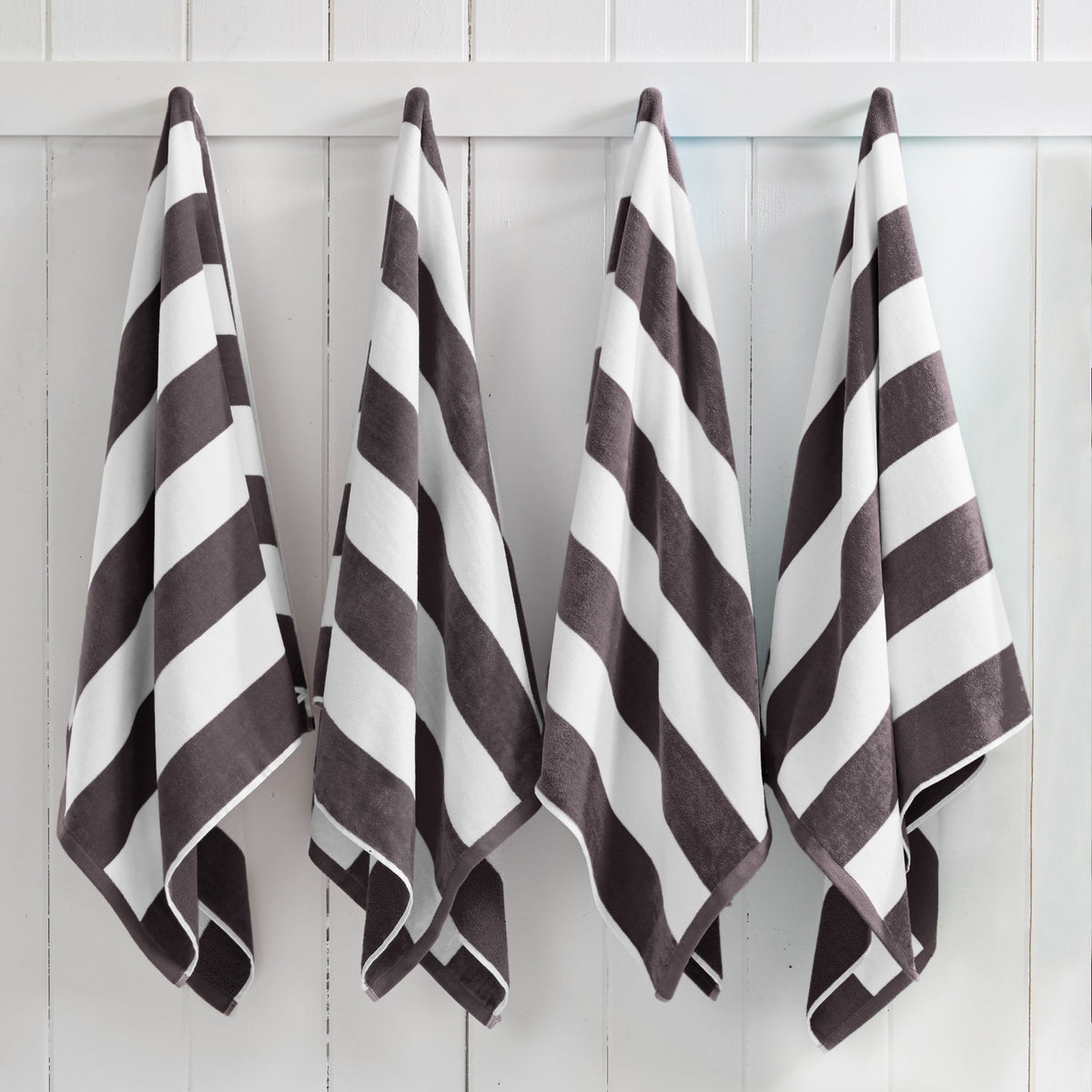 Novia cotton velour cabana stripe beach towels