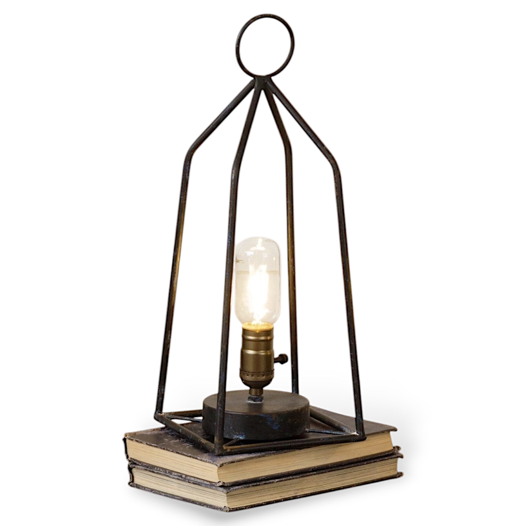 Black iron LED lantern