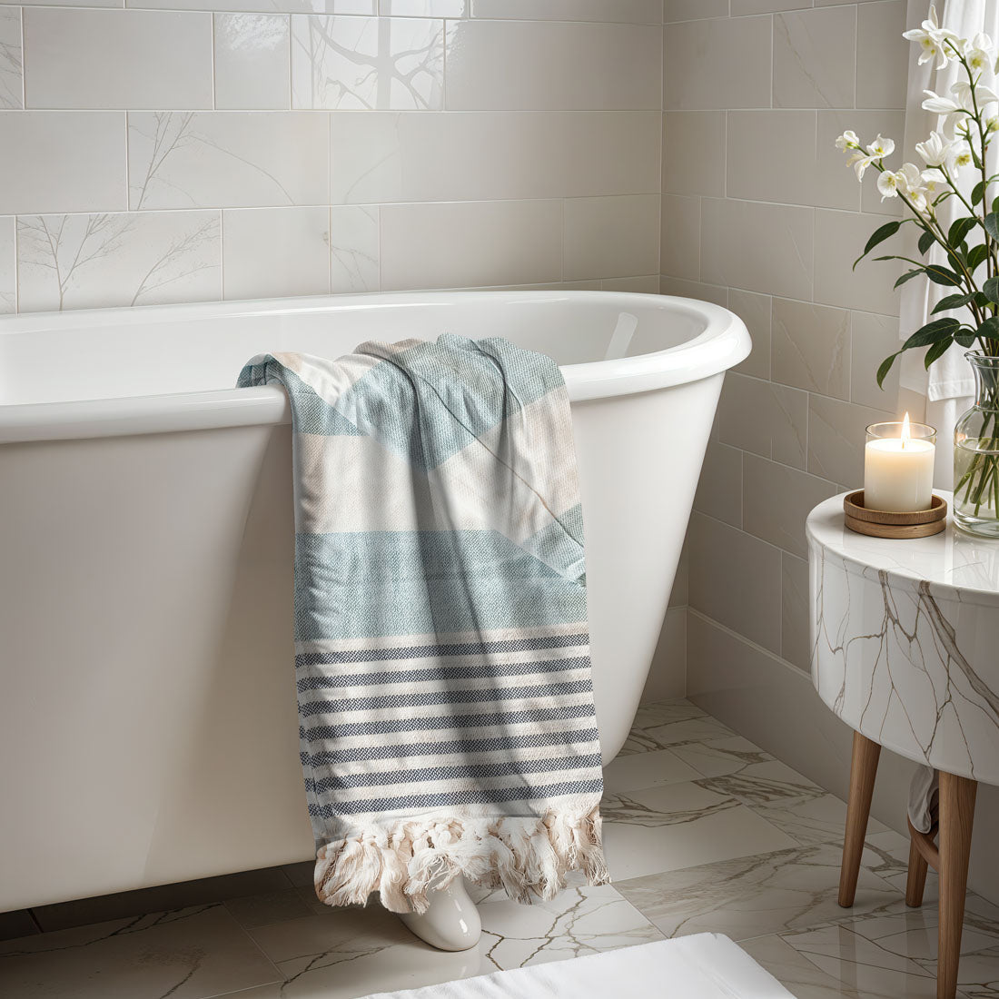 Mediterranean Turkish Cotton Towel — 180 GSM