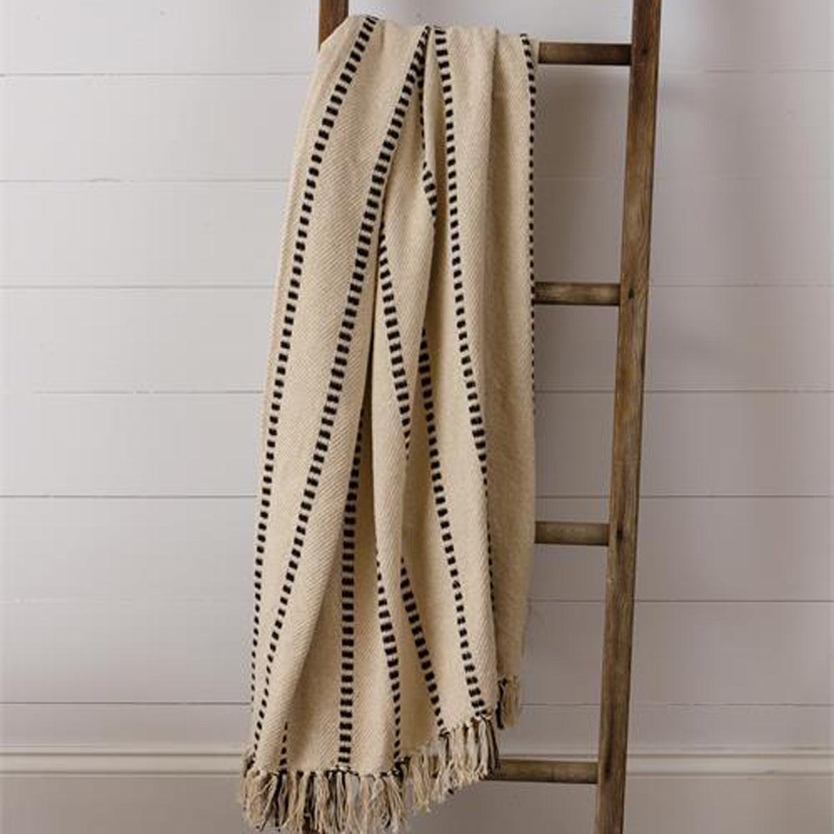 Walk The Line Cotton Throw Blanket
