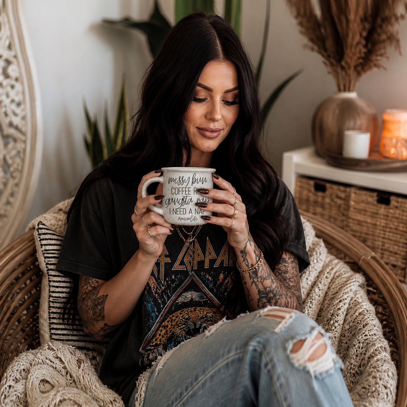 Messy Bun Coffee Run 14 oz Ceramic Mug