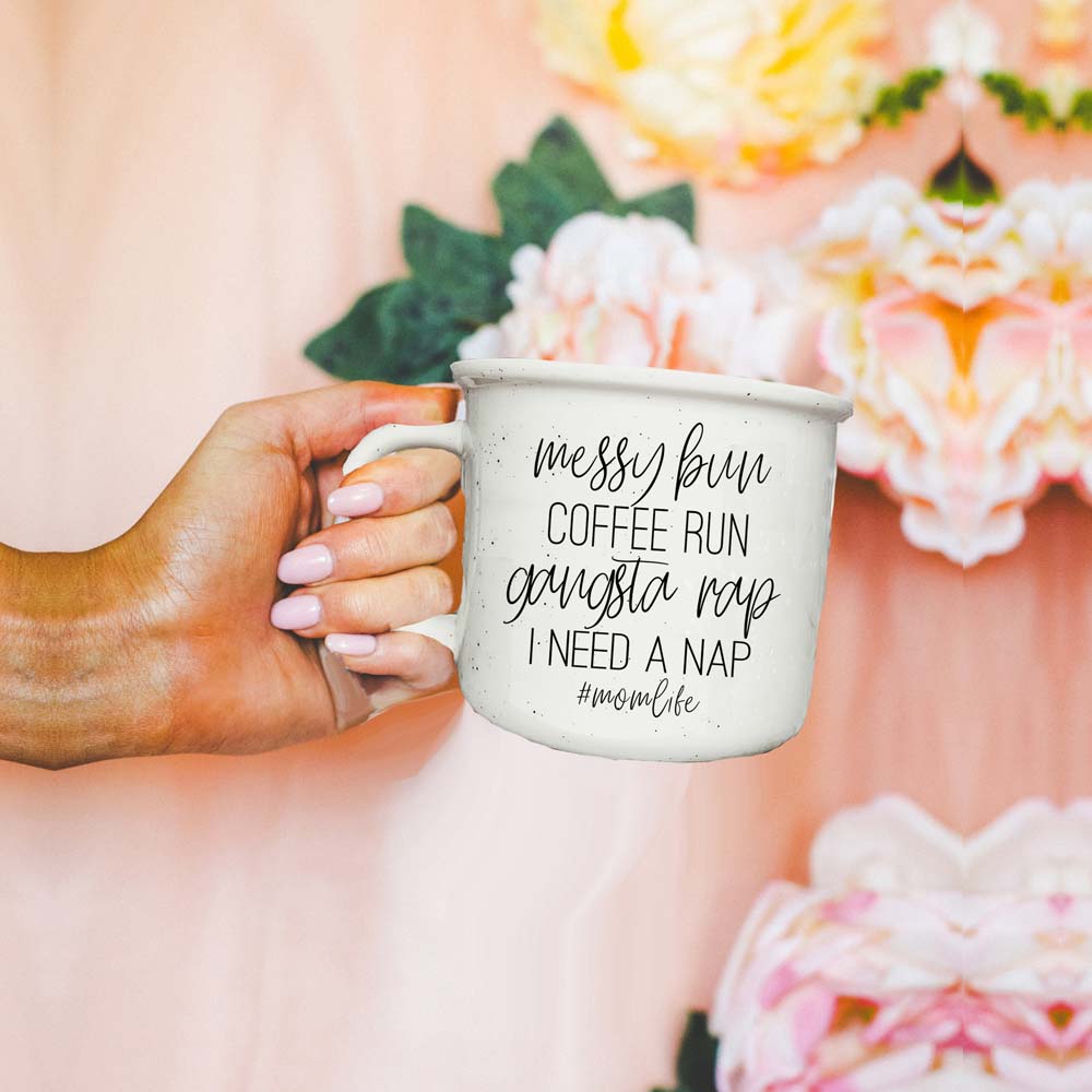Messy Bun Coffee Run 14 oz Ceramic Mug