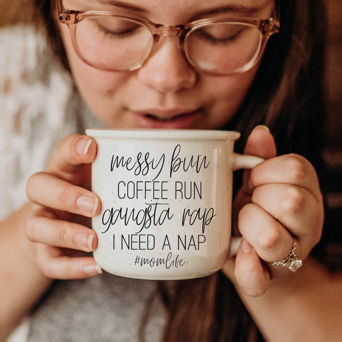 Messy Bun Coffee Run 14 oz Ceramic Mug