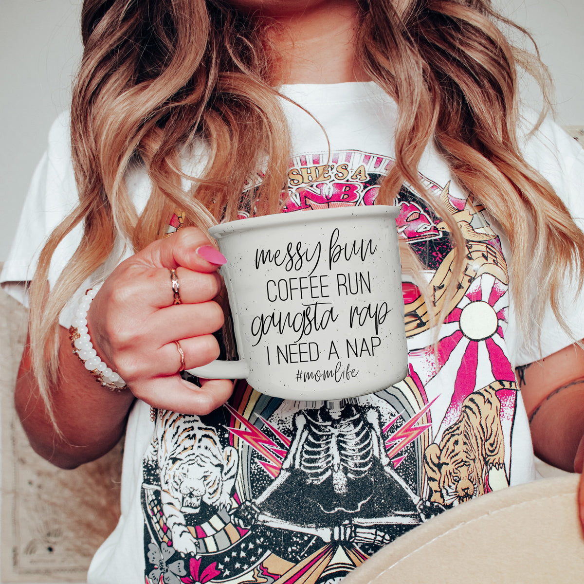 Messy Bun Coffee Run 14 oz Ceramic Mug