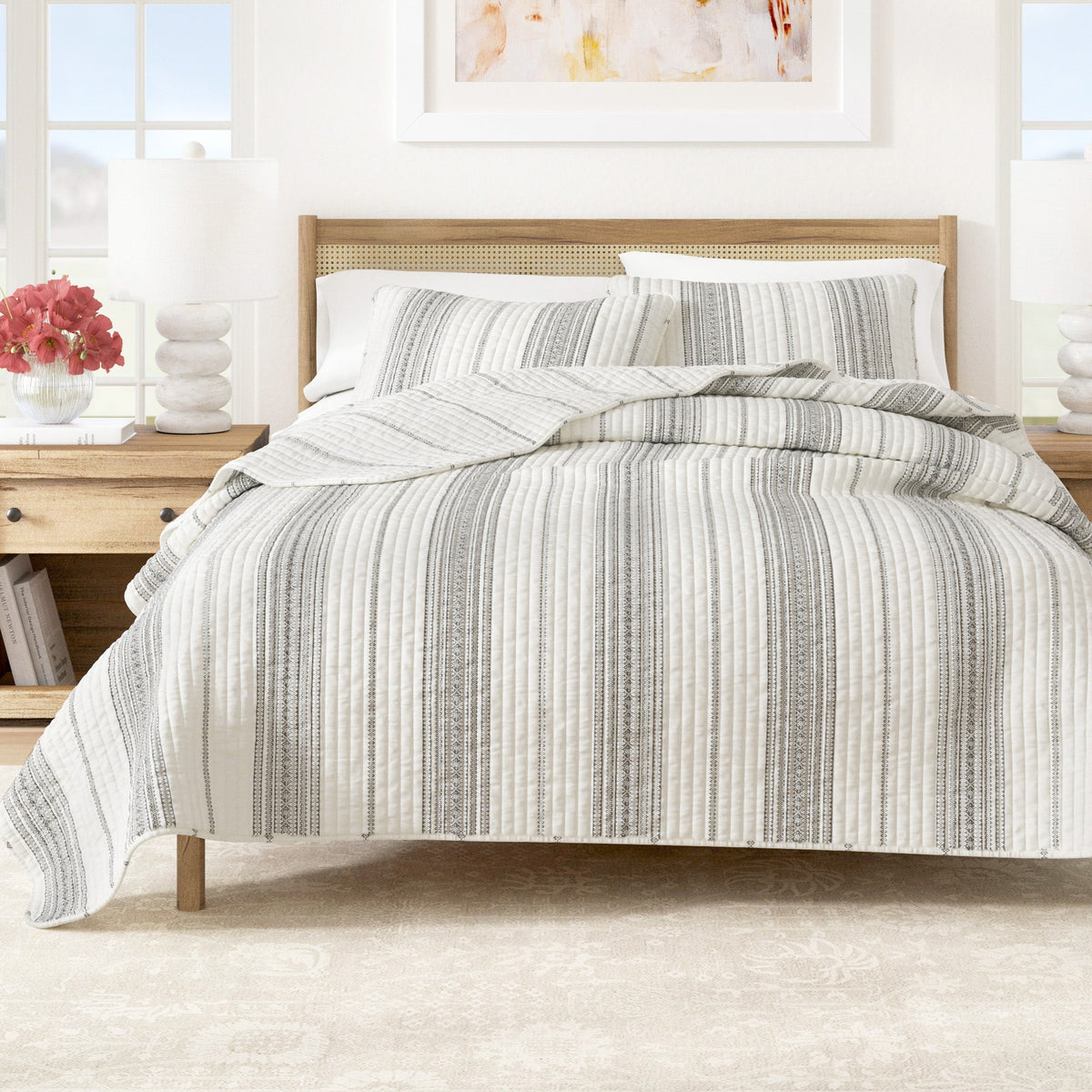 Wesley Reversible Stripe Quilt Set