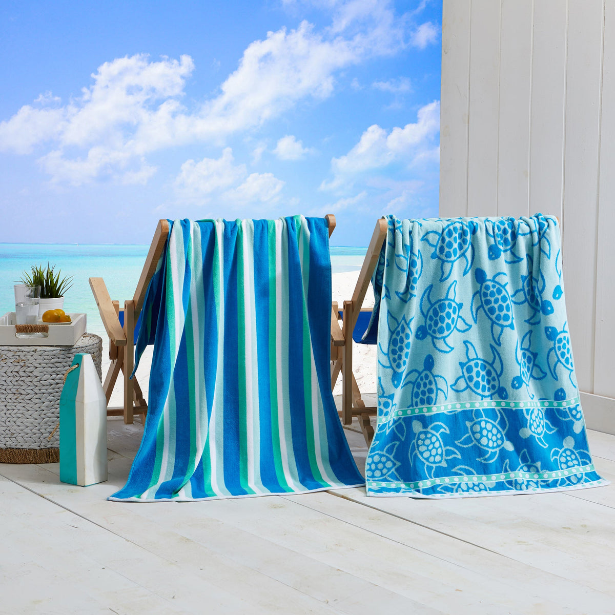 Maui Cotton Velour Printed Beach Towels