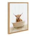 Sylvie Highland Cow Farmhouse Bath Framed Canvas Art