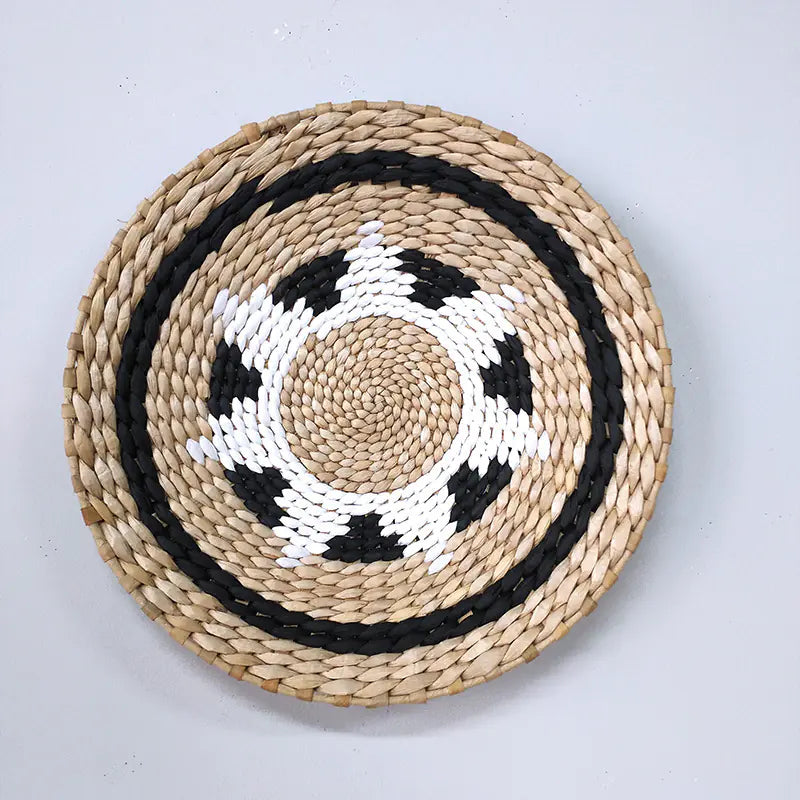 Woven grass wall decor