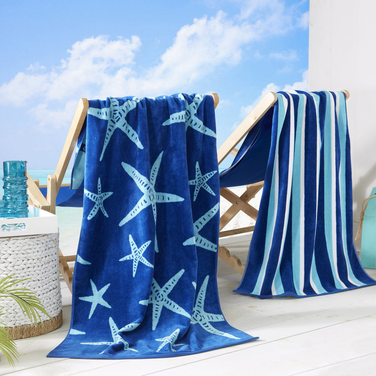 Maui Cotton Velour Printed Beach Towels