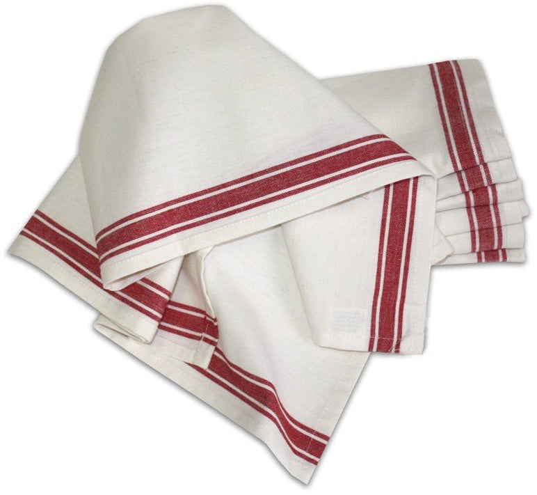 Blank Red Stripe Cotton Kitchen Towel